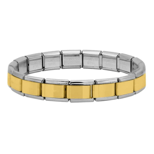 Pulseira Prateado com Dourado