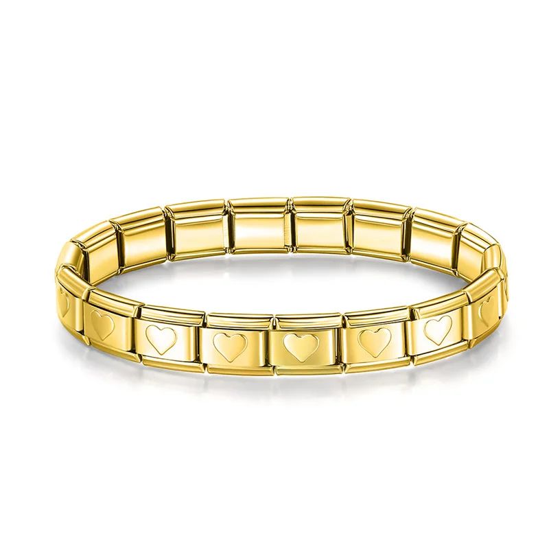 Pulseira Dourada Corações