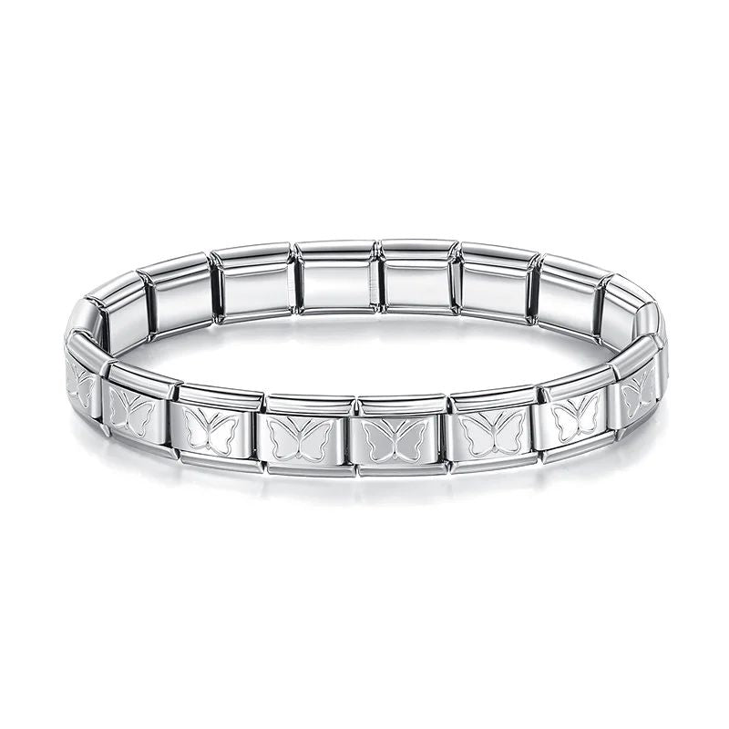 Pulseira Prateado Borboletas
