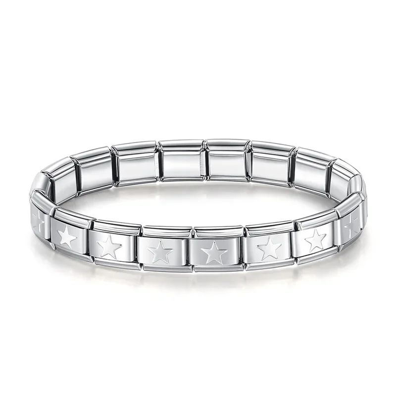 Pulseira Prateada Estrelas