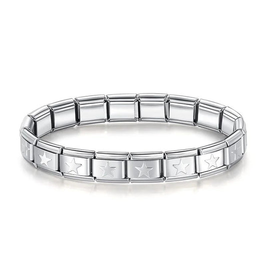 Pulseira Prateada Estrelas